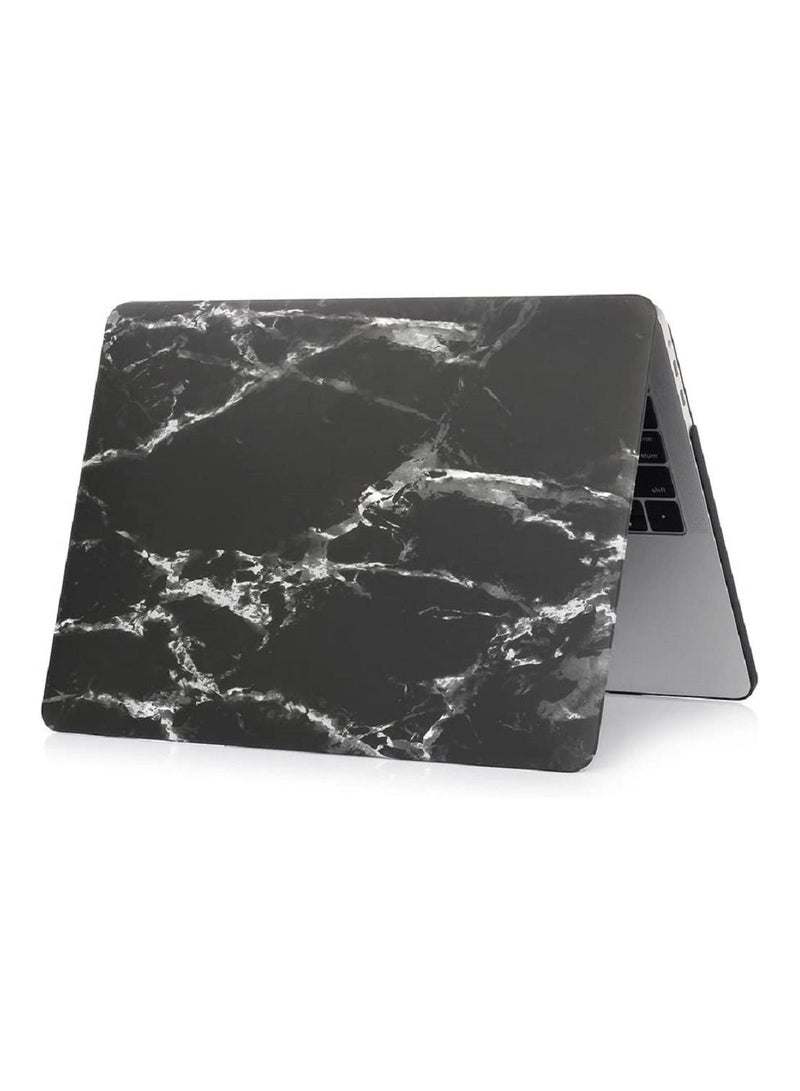 Compatible with Mac Book New Pro 13 inch Case 2018/2017/2016 Model A1988 A1708 (Non Touch Bar) Ultra Slim Plastic Hard Shell Case with US Layout English Keyboard Cover Black Marble