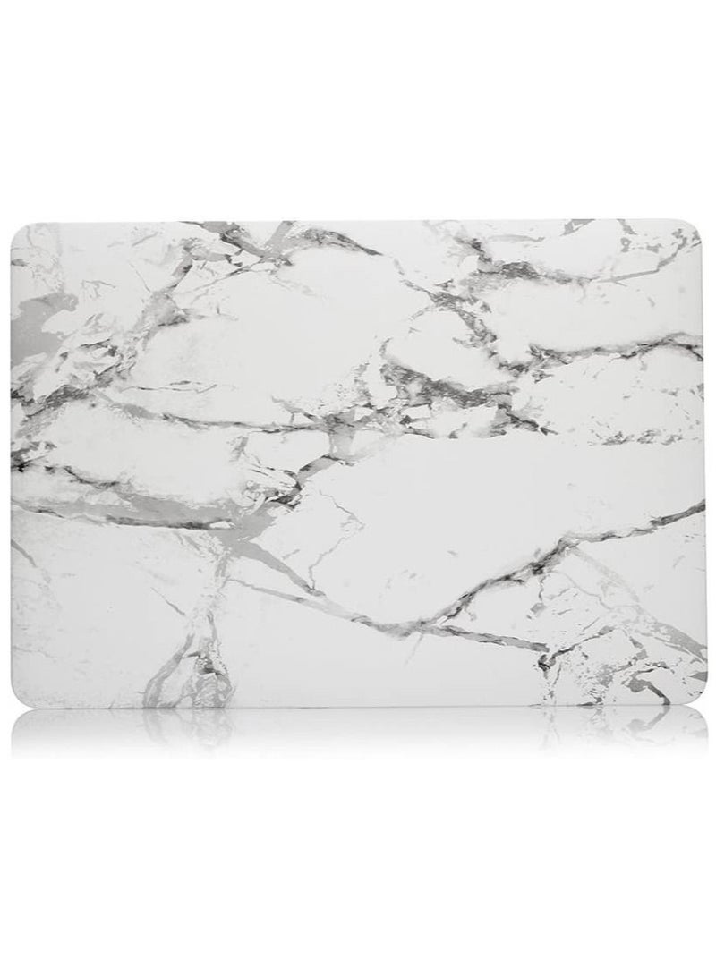 Compatible with Mac Book New Pro 13 inch Case 2018/2017/2016 Model A1988 A1708 Non Touch Bar Ultra Slim Plastic Hard Shell Case with US Layout English Keyboard Cover White Marble