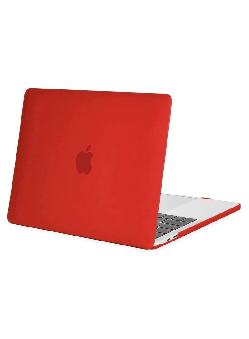 Protective Plastic Hard Shell Case Cover Compatible with MacBook New Pro 16-Inch Model A2141 with Touch Bar Touch ID 2019 Release Red