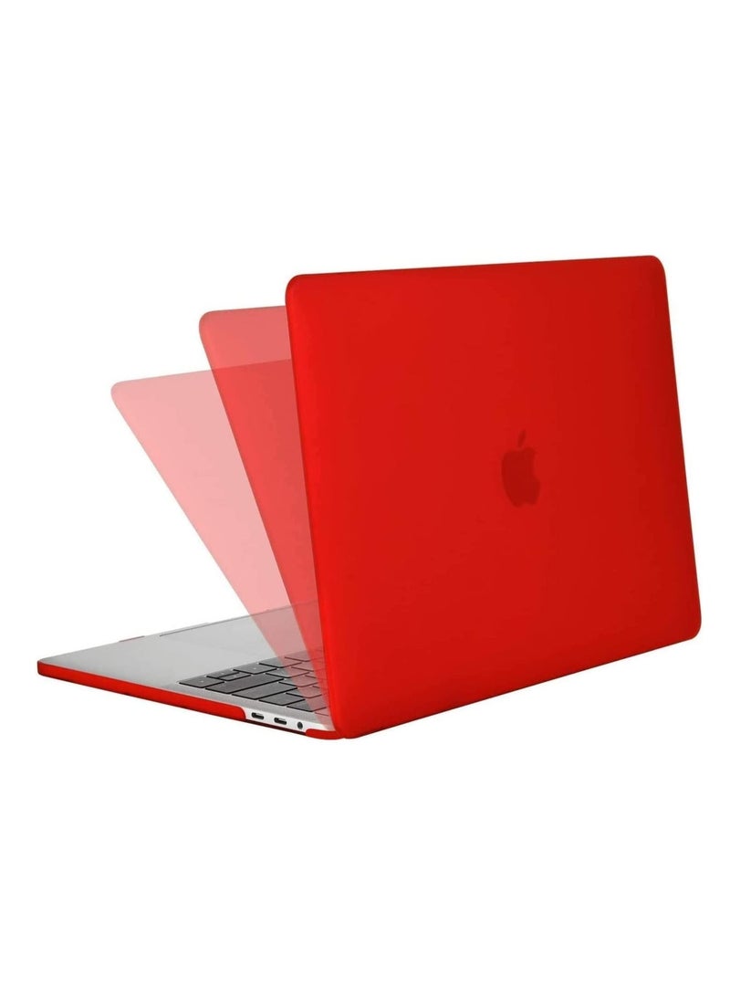 Protective Plastic Hard Shell Case Cover Compatible with MacBook New Pro 16-Inch Model A2141 with Touch Bar Touch ID 2019 Release Red