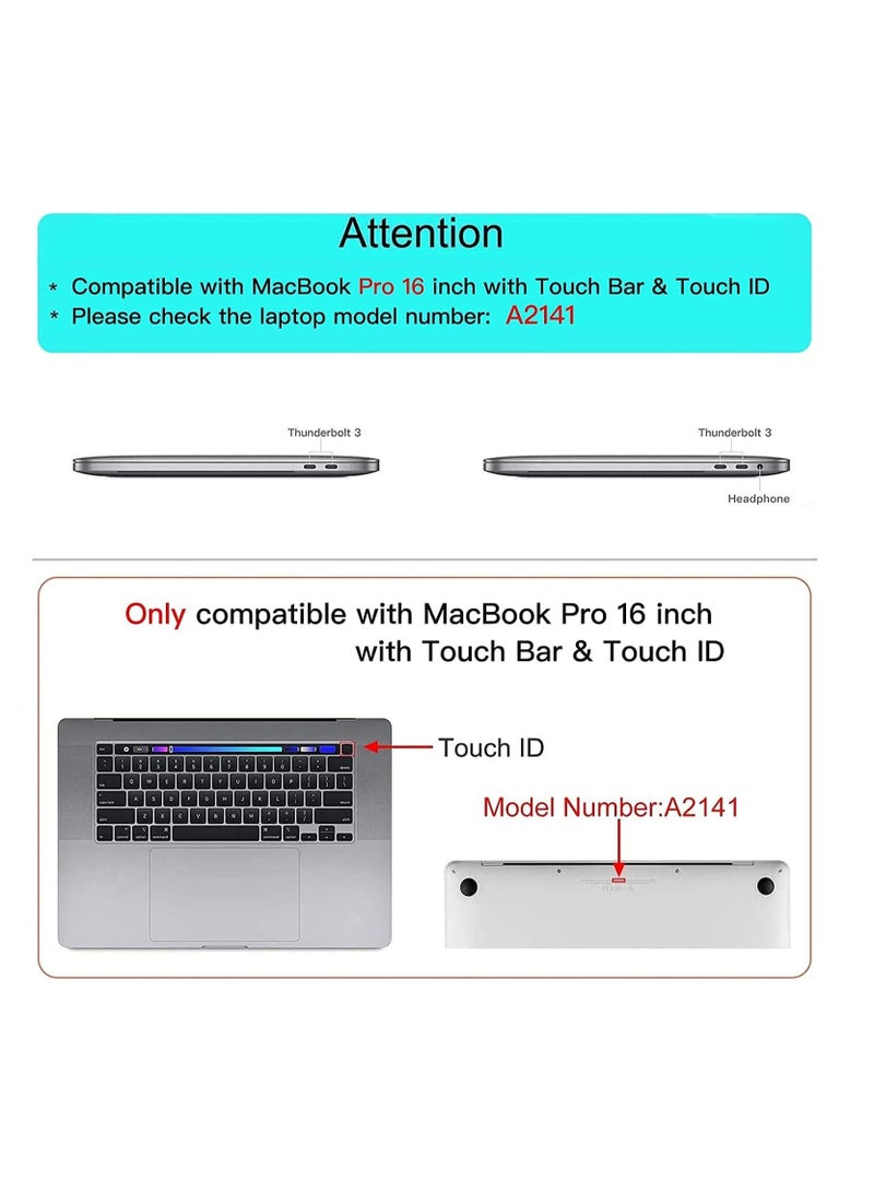 Protective Plastic Hard Shell Case Cover Compatible with MacBook New Pro 16-Inch Model A2141 with Touch Bar Touch ID 2019 Release Red