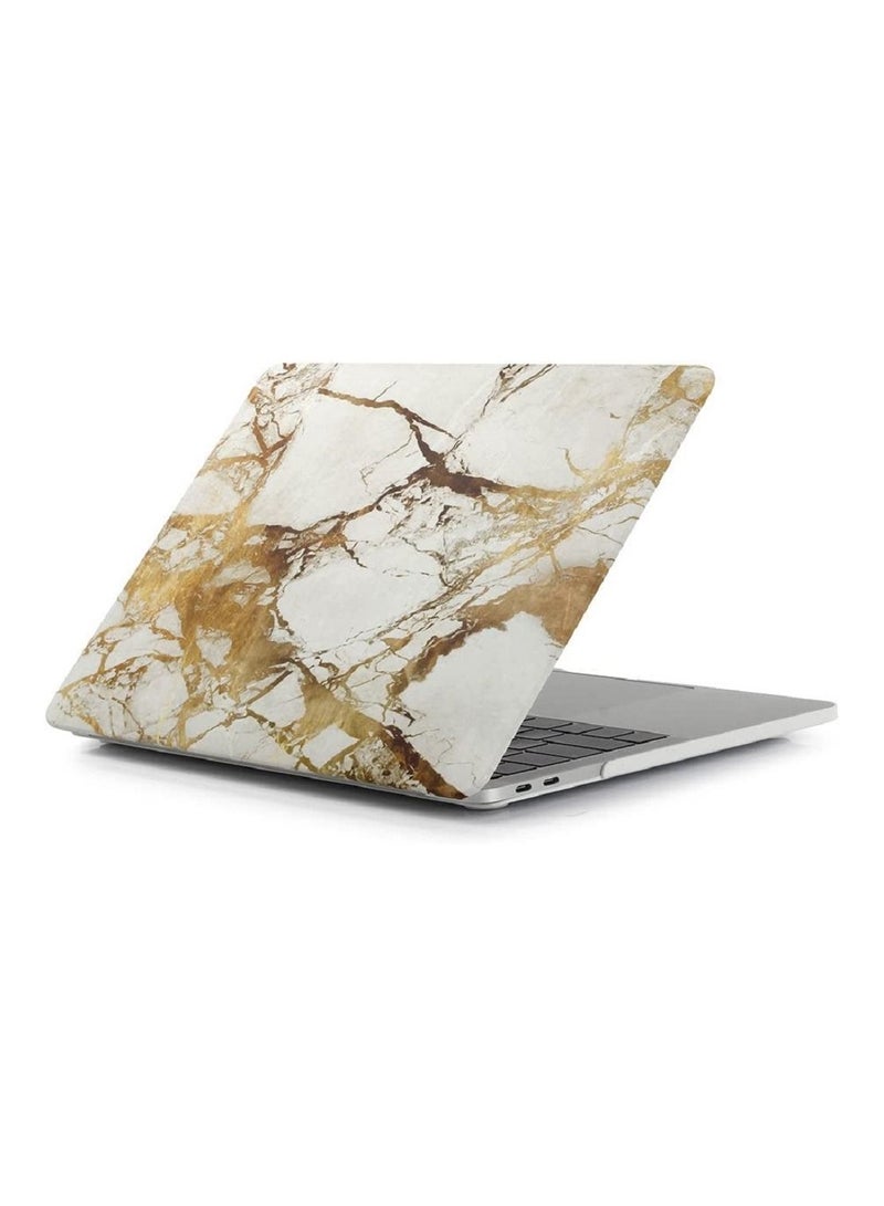 Gold And White Marble Macbook Pro 13 Case 2017 & 2016 Release A1706/A1708 Plastic Hard Case Shell Cover For Macbook Pro 13-Inch With/without Touch Bar And Touch Id