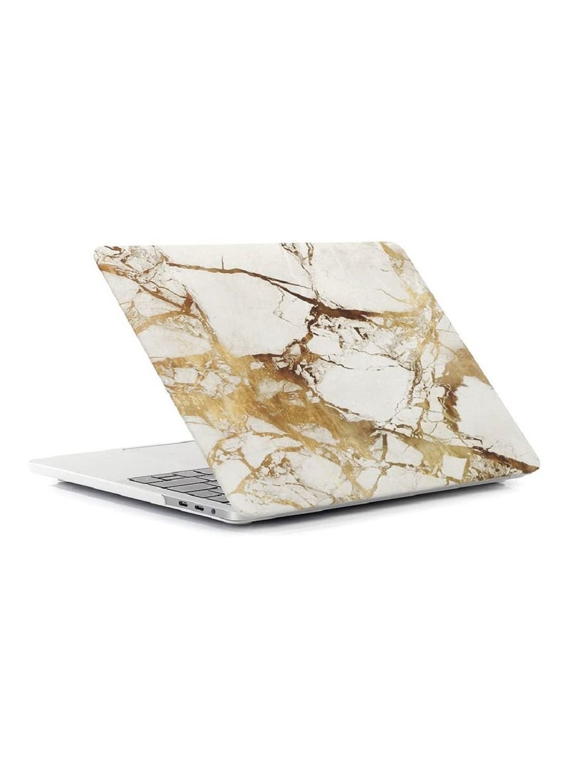 Gold And White Marble Macbook Pro 13 Case 2017 & 2016 Release A1706/A1708 Plastic Hard Case Shell Cover For Macbook Pro 13-Inch With/without Touch Bar And Touch Id