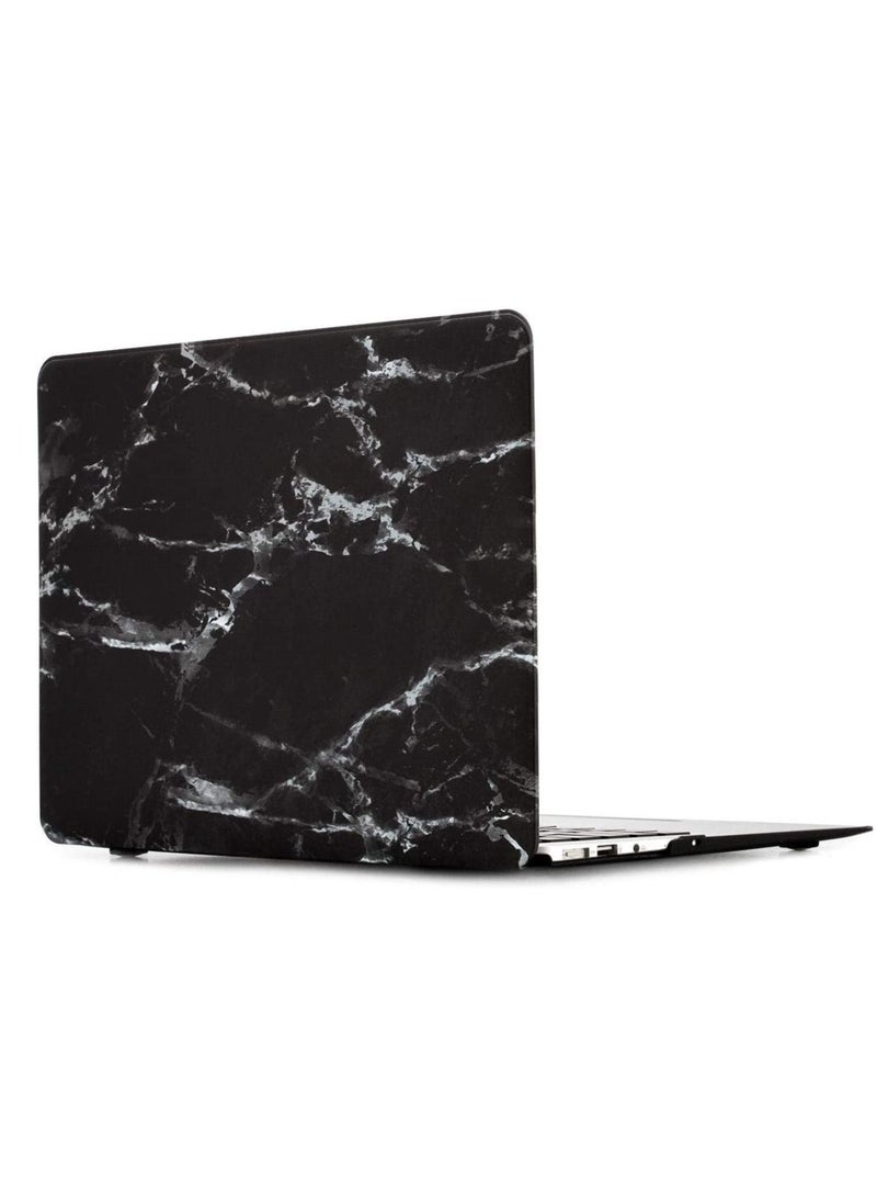 Protect Your Macbook Air with Style Black Marble Hard Case Folio Cover for A1369 & A1466 Models 13.3 Inch