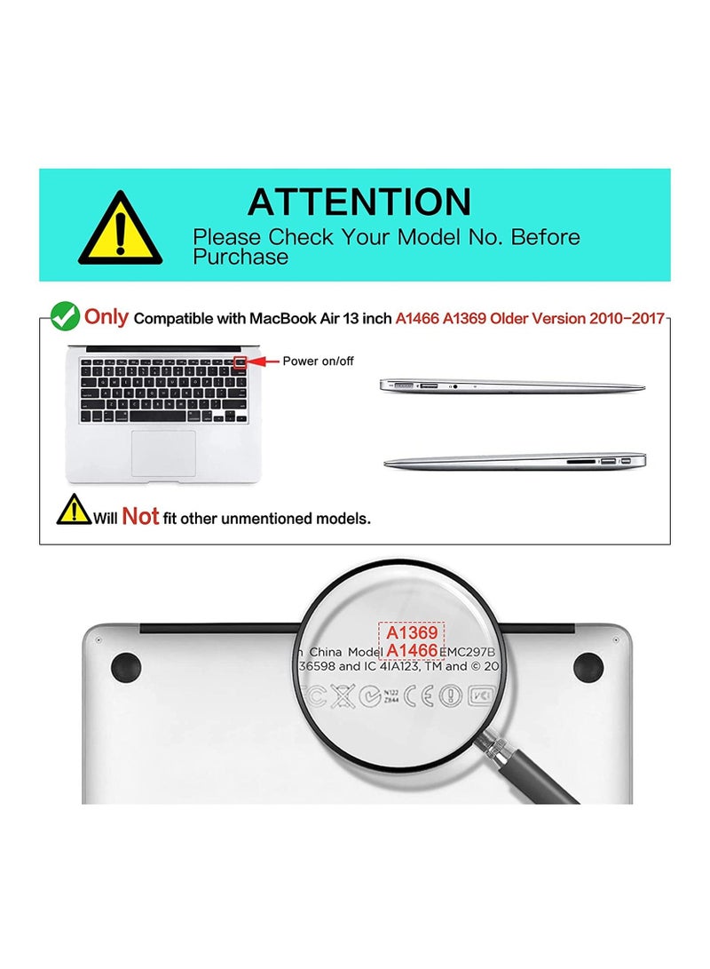 3 in 1 MacBook Air 13 Inch Full Body Protection Hard Case Shell Cover  Keyboard Cover & Screen Protector Included Compatible with Apple MacBook Air 13.3