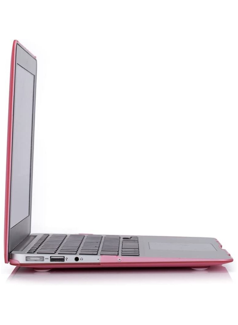 Plastic Hard Shell Case Cover Compatible with Older Version MacBook Air 13-Inch Models: A1369 & A1466, Release 2010 to 2017, Pink