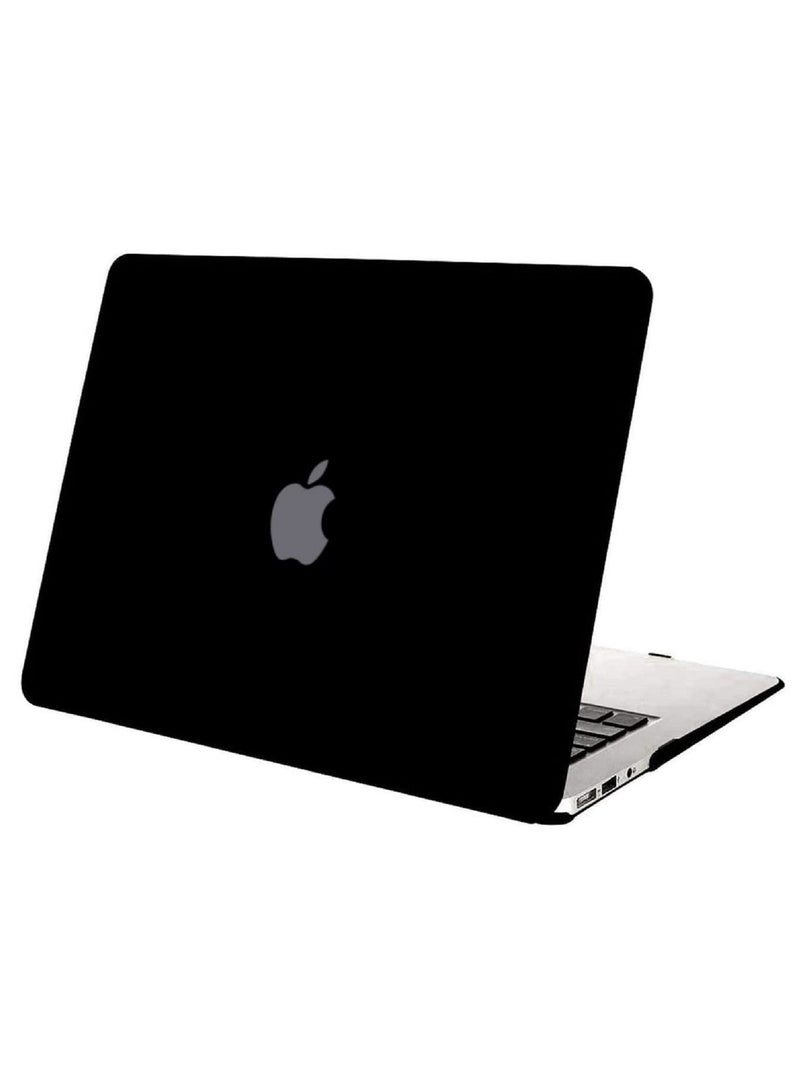 Plastic Hard Shell Case Cover Compatible with Older Version MacBook Air 13-Inch Models: A1369 & A1466, Release 2010 to 2017, Black