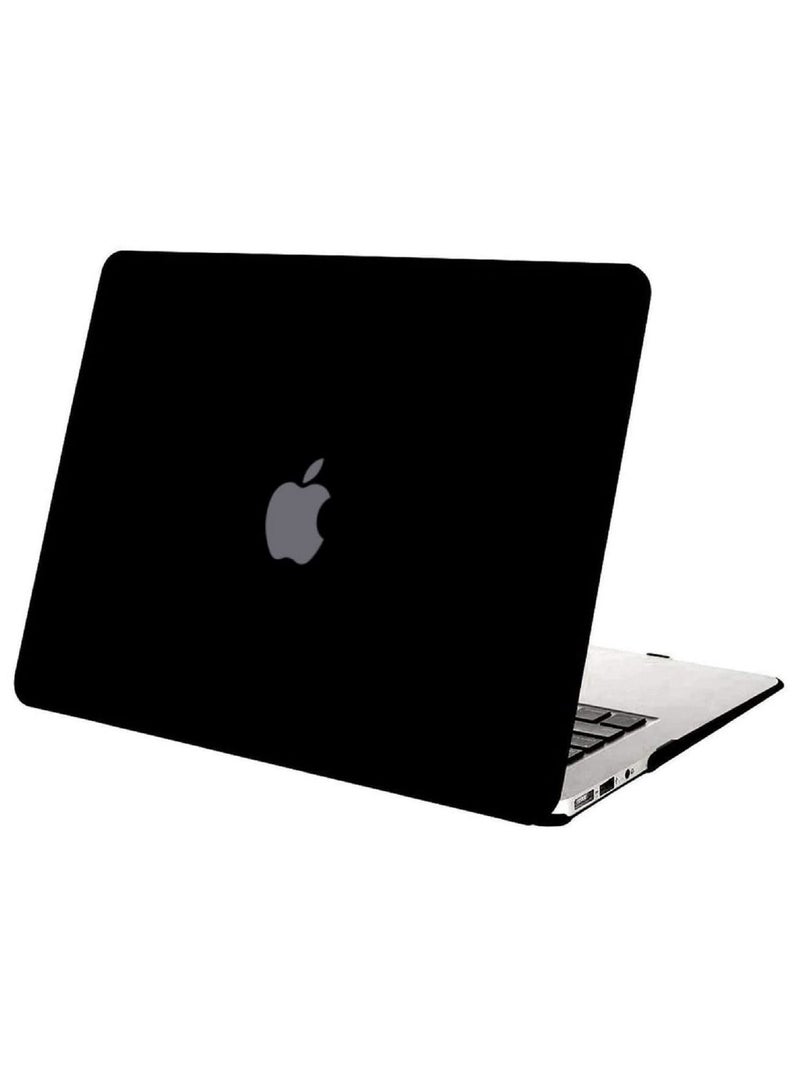 Plastic Hard Shell Case Cover Compatible with Older Version MacBook Air 13-Inch Models: A1369 & A1466, Release 2010 to 2017, Black