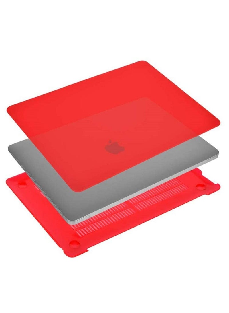 Protective Hard Shell Case Cover For MacBook Air 13 Inch With Retina Display and Touch ID Model A1932/A2179/A2337 M1 Released 2018/2019/2020 Red