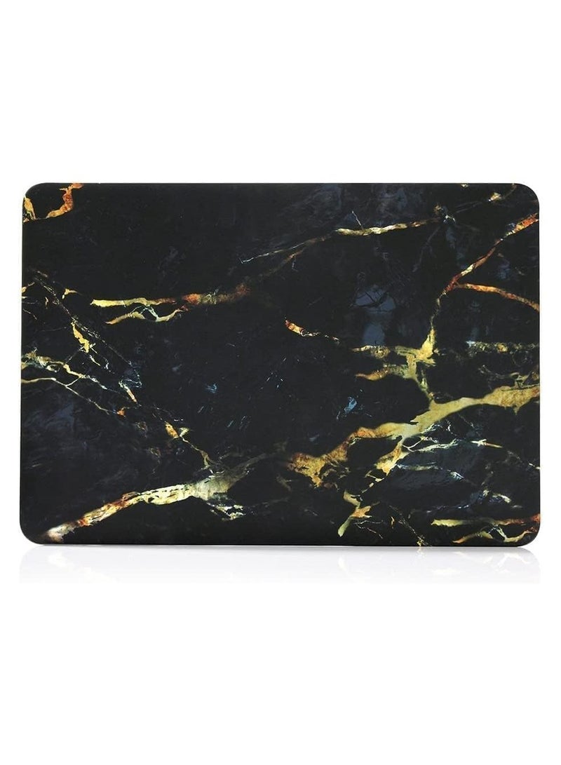 Hard Shell Protective Case Cover Compatible with MacBook Pro 16-Inch Model: A2141 (MVVJ2xx/A, MVVK2xx/A, MVVL2xx/A, MVVM2xx/A) Retina Display with Touch Bar Touch ID, Black Gold Marble