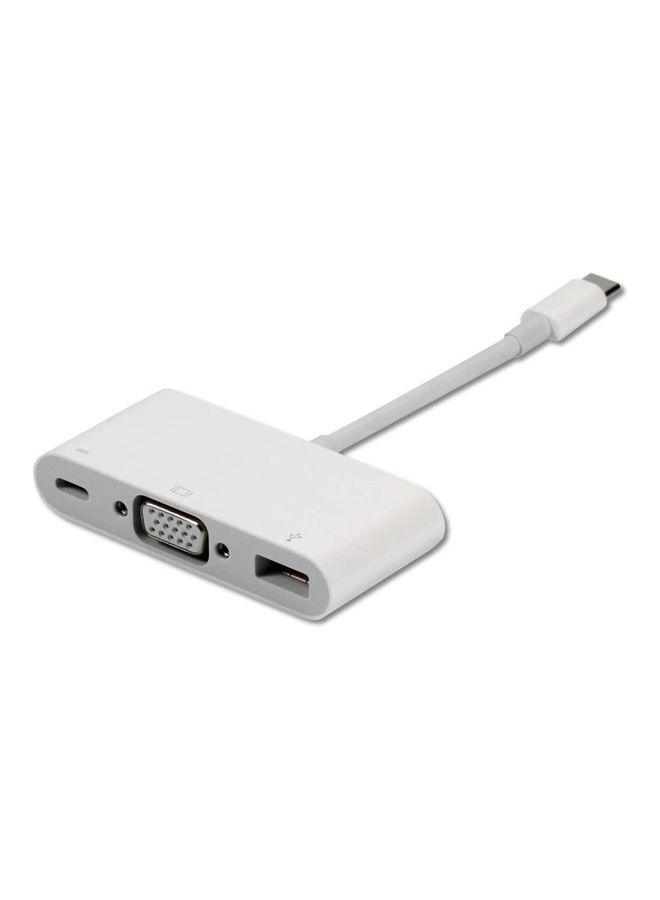 USB-C Thunderbolt To VGA Multiport Adapter For iPad, MacBook, iMac White