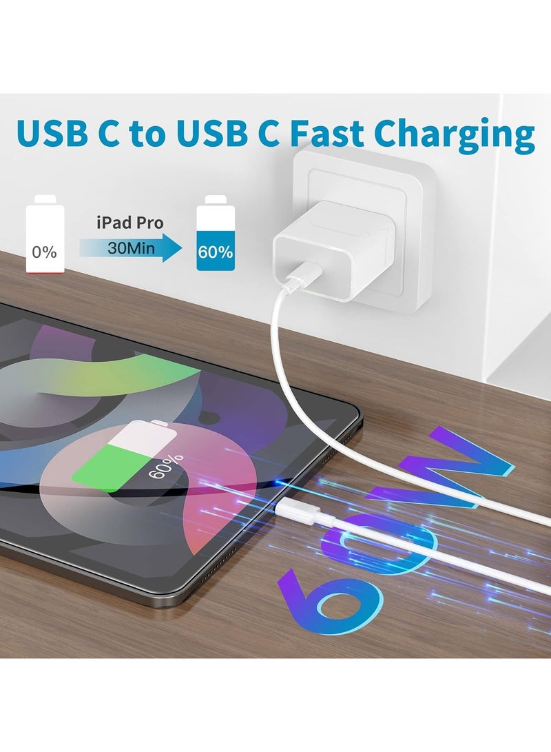 USB Type-C to Type-C Data & Charging Cable - USB C-C Fast Charger Cord for MacBook Pro 16 15 14 13 inch for MacBook Air MacBook 12
