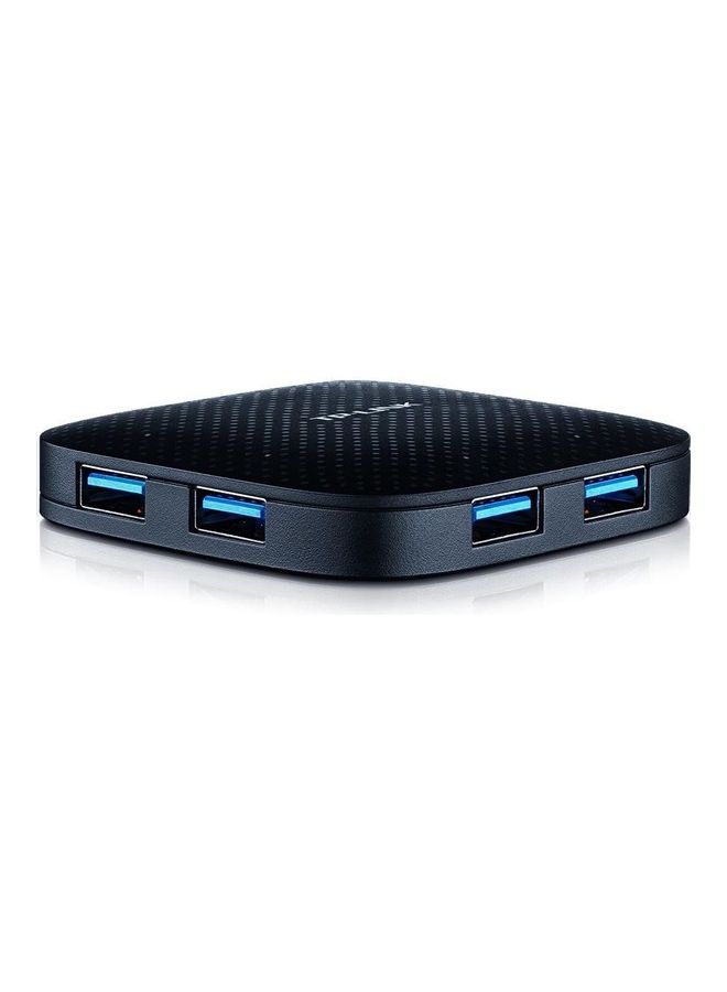 4-Port Portable USB 3.0 Hub Black