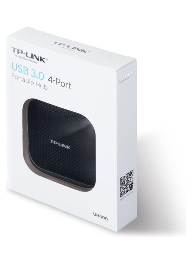 4-Port Portable USB 3.0 Hub Black