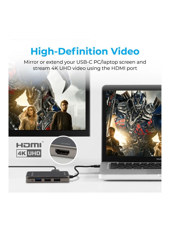 7-in-1 Multi-Port Adapter with 4K HDMI Black