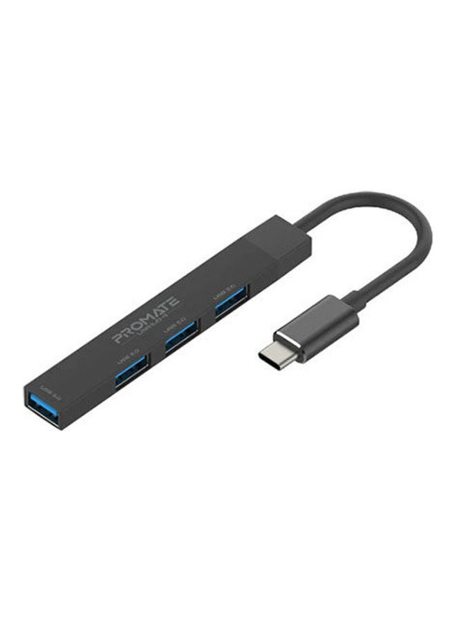 4-in-1 Multi-Port USB-C Data Hub Black