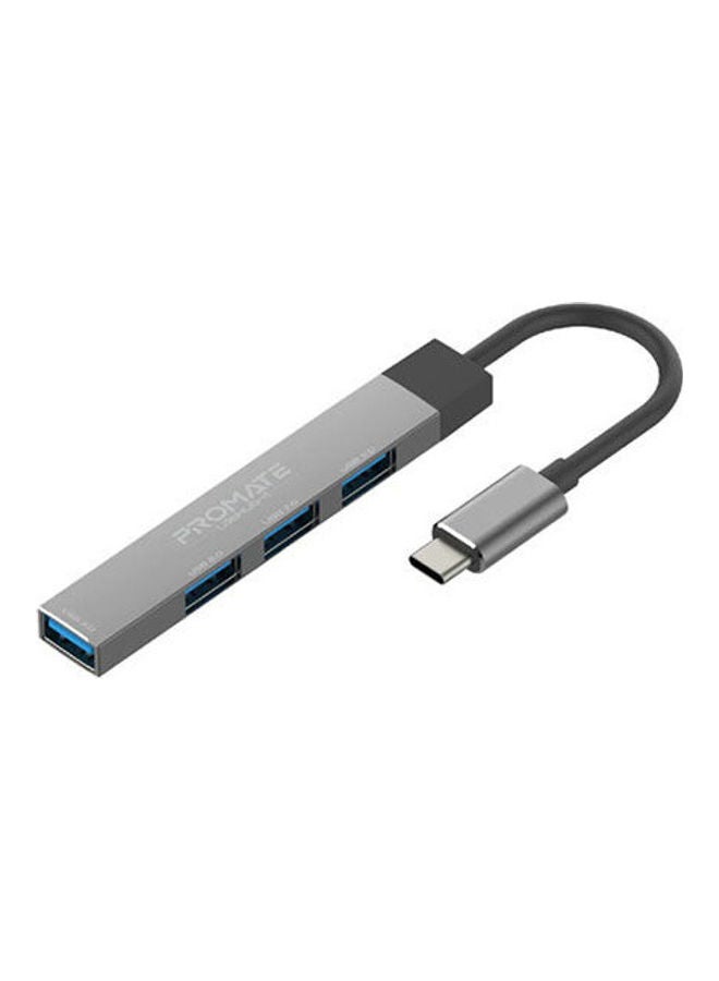 4-in-1 Multi-Port USB-C Data Hub Grey