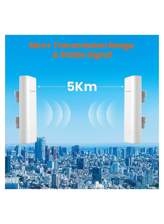 Outdoor Access Point Wi-Fi 2.4GHz 11N 150Mbps, 2 * 10 / 100Mbps Ethernet Port, Passive PoE, -30 ℃ ~ 60 ℃, IP64 Waterproof Enclosure, 6000V Lightning Protection(O3) White