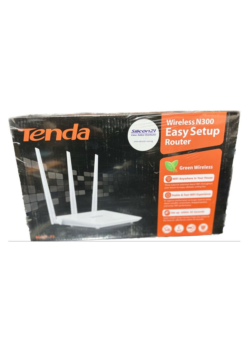 TENDA F3 Wireless N300 Home Access Point, 300 Mbps, IP QoS, WPS Button White