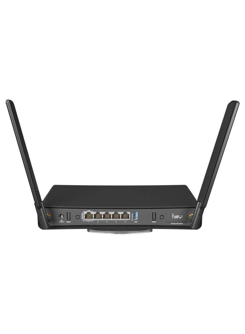 hAP ax³ With RouterOS L6 License, International Version (C53UiG+5HPaxD2HPaxD) Black