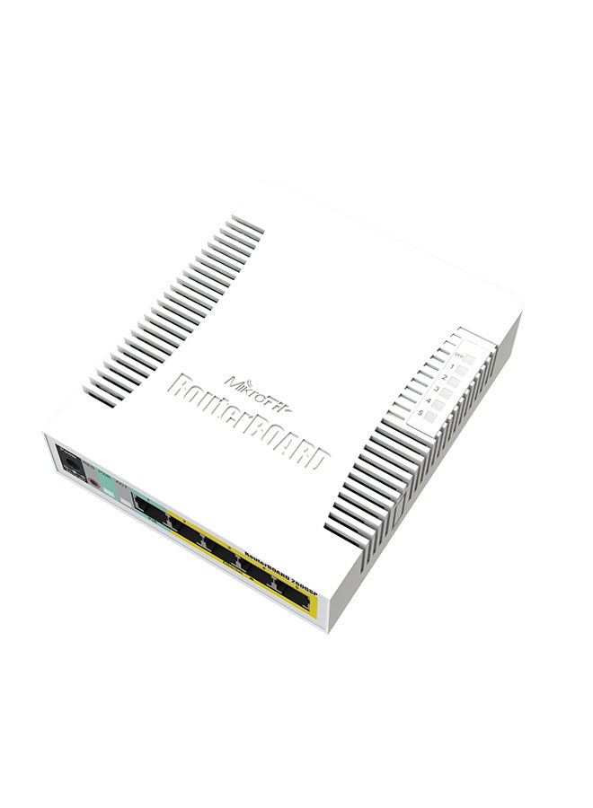 5-Port Gigabit PoE Out Ethernet Smart Switch With SPF Cage White