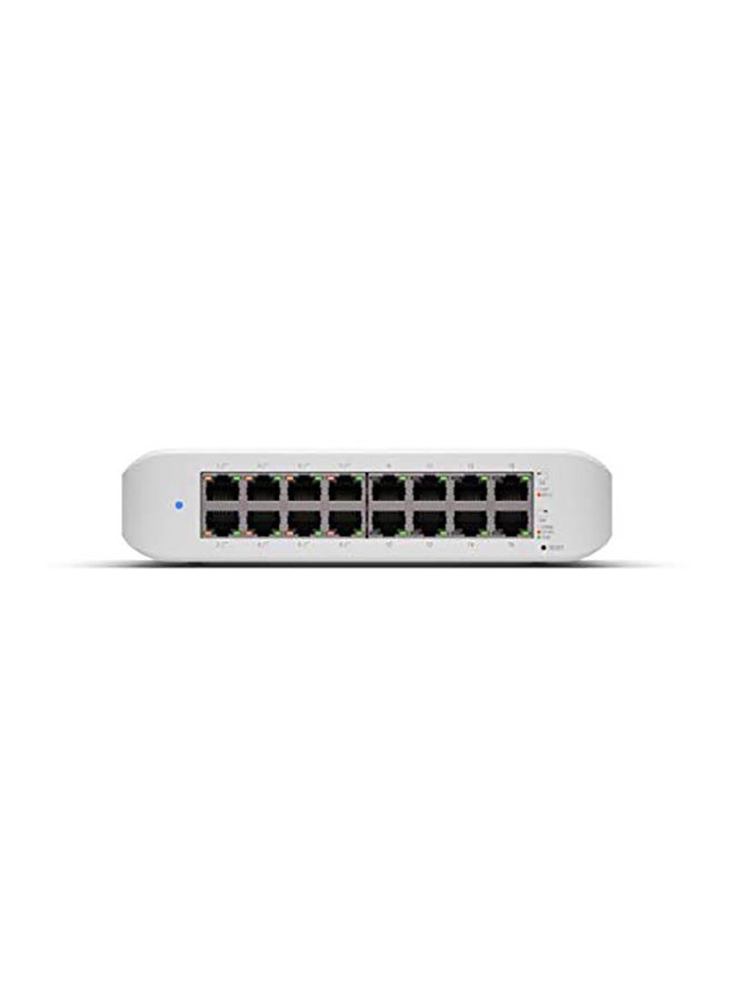 UniFi Switch Lite 16 PoE | 16-Port Gigabit Switch with 8 PoE+ 802.3at Ports (USW-Lite-16-PoE) White