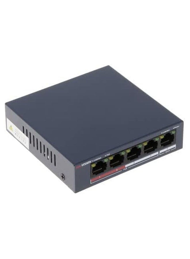 DS-3E0105P-E/M(B) Switch, 4 X 100m Poe Ports & 1 X 100m Ethernet Port, Supports Poe Power Supply and Extend Mode, Wire-speed Forwarding & Non-blocking Design BLUE