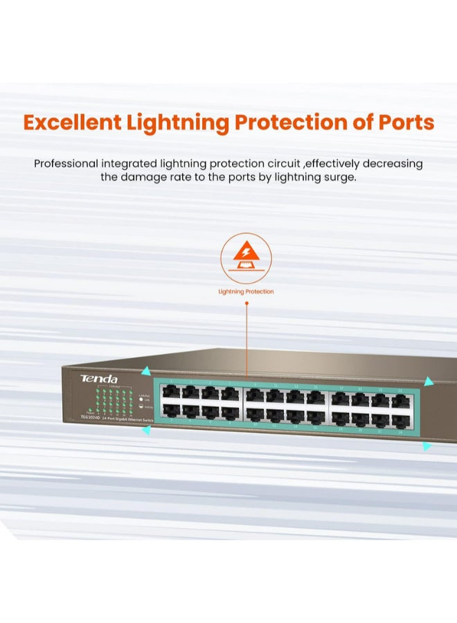 TEG1024D With 24-Port 10/100/1000 Gigabit Switch Brown