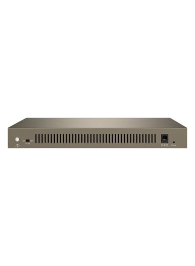 16-Port Gigabit Ethernet Switch, 6 kV Lightning Protection, 32Gbps Capacity, 2Mb Buffer, Mini Steel Shell, One Key VLAN, <12W Power Consumption | TEG1016M Brown