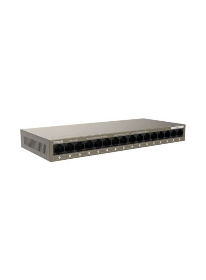 16-Port Gigabit Ethernet Switch, 6 kV Lightning Protection, 32Gbps Capacity, 2Mb Buffer, Mini Steel Shell, One Key VLAN, <12W Power Consumption | TEG1016M Brown