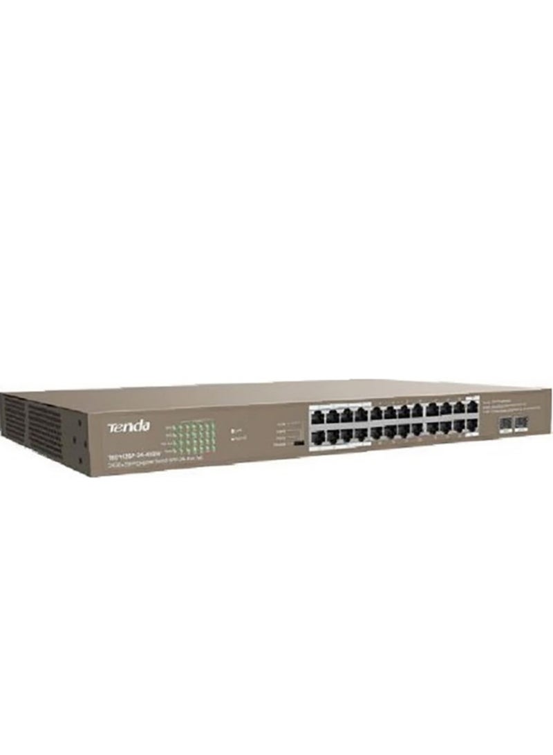 TEG1118P-16-250W 16GE+2SFP Ethernet Switch With 16-Port PoE, 36bps Switch Capacity, 100-240V AC 50/60Hz Input Voltage, 6KV Lightning Protection, 250W Power Supply, TEG1118P-16-250W Brown