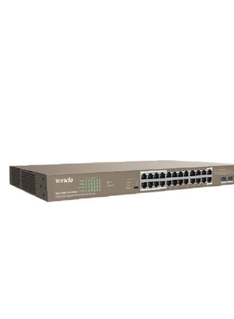 TEG1118P-16-250W 16GE+2SFP Ethernet Switch With 16-Port PoE, 36bps Switch Capacity, 100-240V AC 50/60Hz Input Voltage, 6KV Lightning Protection, 250W Power Supply, TEG1118P-16-250W Brown