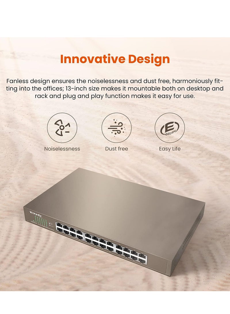 TEG1024D With 24-Port 10/100/1000 Gigabit Switch Brown