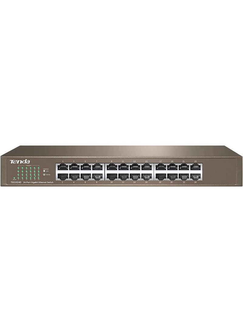 TEG1024D With 24-Port 10/100/1000 Gigabit Switch Brown