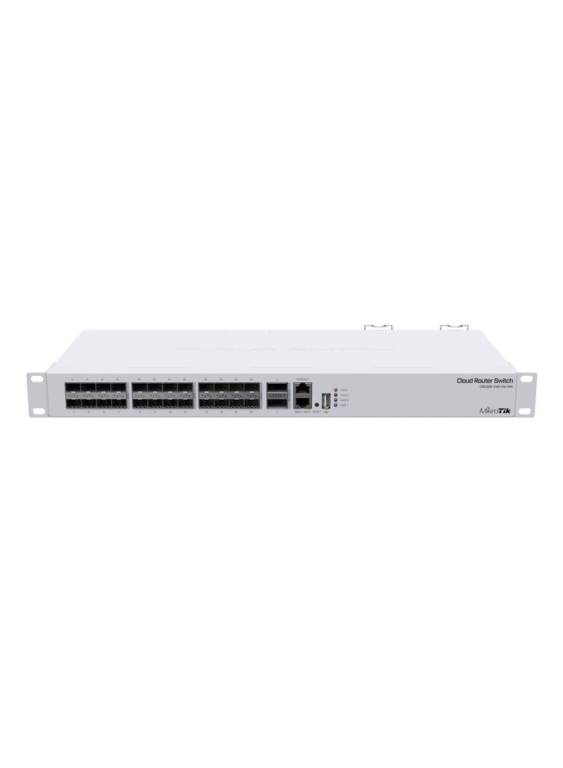 Cloud Router Switch 326-24S+2Q+RM With RouterOS L5 1U Rackmount Enclosure CRS326-24S+2Q+RM white
