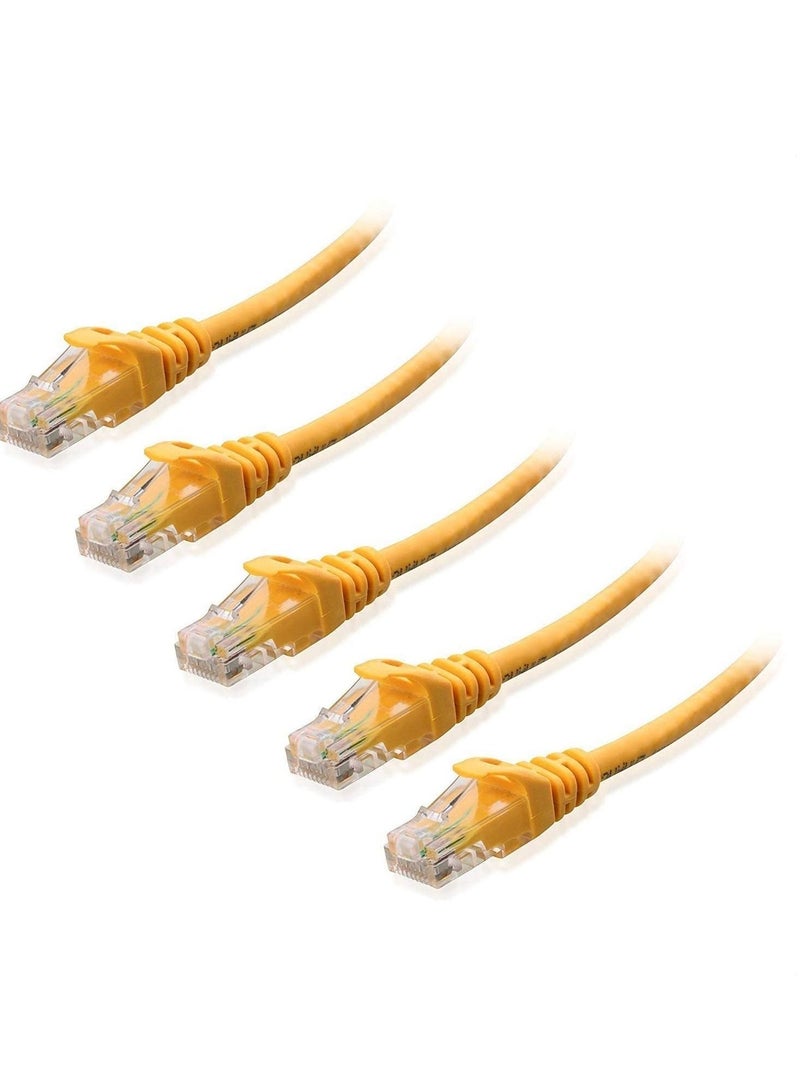 5 Pack Snagless 0.5M Short Cat6 Ethernet Cable Computer LAN Network Cord full copper Yellow