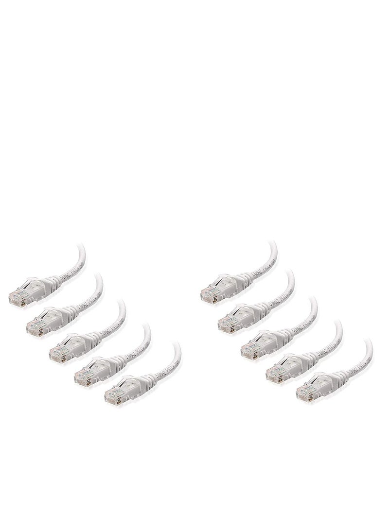 DKURVE Cat6 Ethernet Patch Cable 1 Foot 0.3M White - 10 pcs