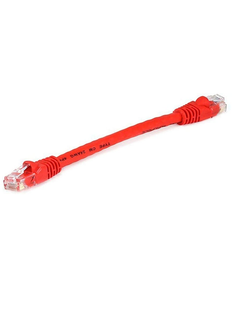 DKURVE® Connectors Ethernet Cable Cat6 LAN Cable UTP CAT 6 RJ 45 Network Short Cable 0.2m -3PACK (RED)