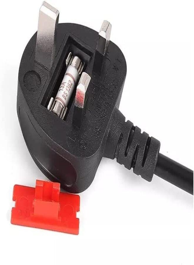 UK Laptop Power Cable 13A 250V with Fuse 3 PIN Plug to C5 Mains Power Cable for Laptop