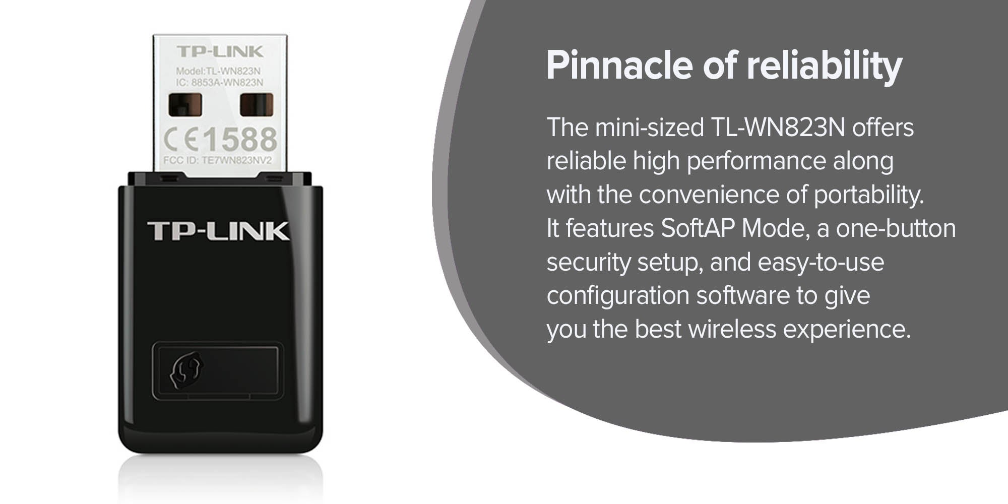 TL-WN823N N 300Mbps Mini Wireless USB Adapter Black