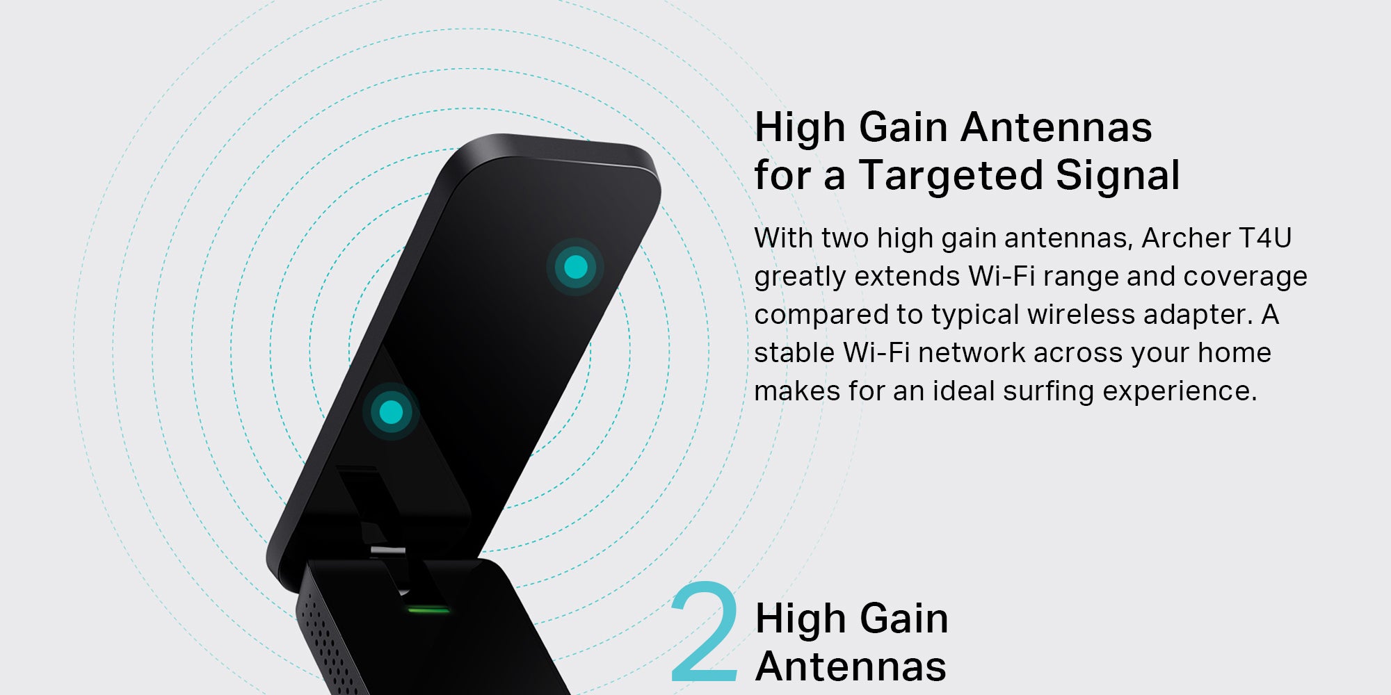 Archer T4U AC1300 Wireless Dual Band USB Adapter, USB 3.0 Wireless Network Dongle with Foldable High Gain Antenna for PC/Laptop, Works with Windows, Mac OS Black