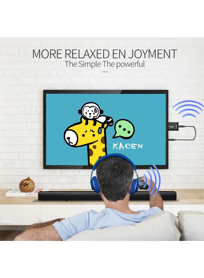 2-In-1 USB Bluetooth Adapter Transmitter Receiver Black