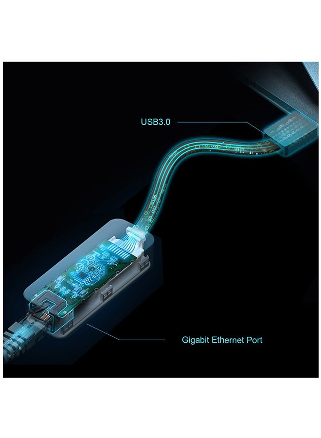 USB 3.0 to RJ45 Gigabit Ethernet Network Adapter Black