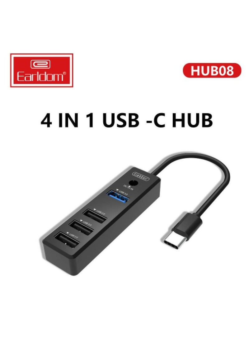 4 in 1 USB C HUB Plug and Play Earldom Model ET-HUB08
