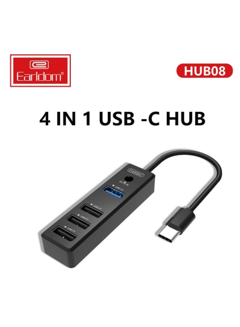 4 in 1 USB C HUB Plug and Play Earldom Model ET-HUB08