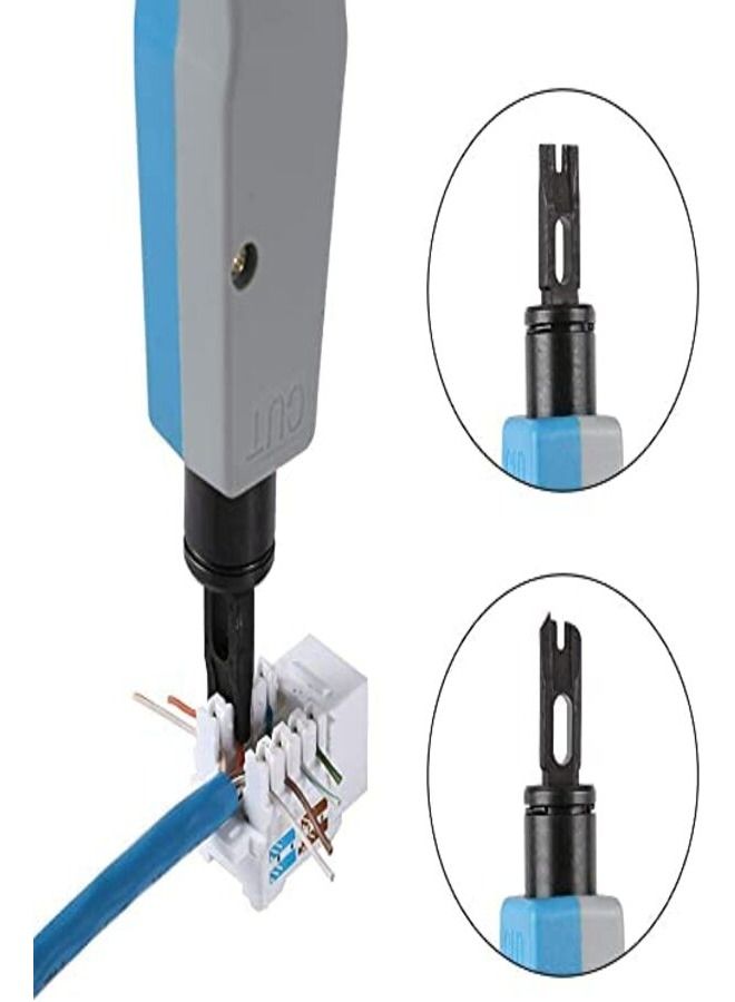 DKURVE® Punch Down Tool with 5-Pack RJ45 Cat6 Keystone Jack, Mini Wire Stripper Tool