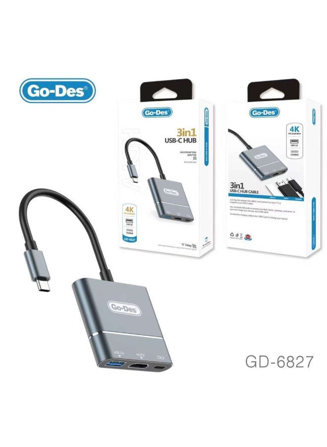 3in1 USB-C Hub Multifuncion Adapter GD-6827