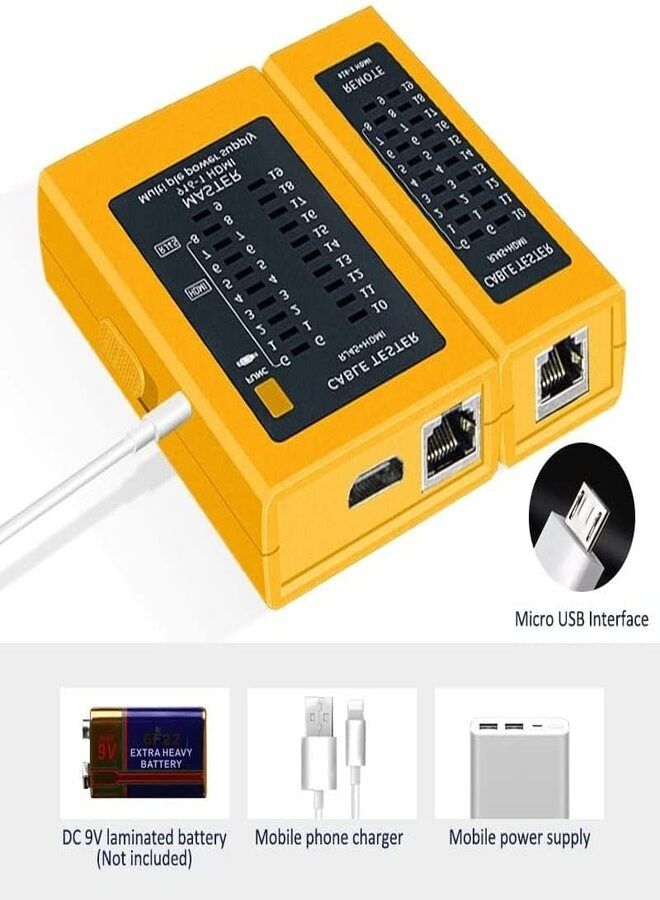 RJ45 Network Cable Tester Multifunction Industrial Control Elements RJ11 HDMI compatible Cable Tester Networking Tool