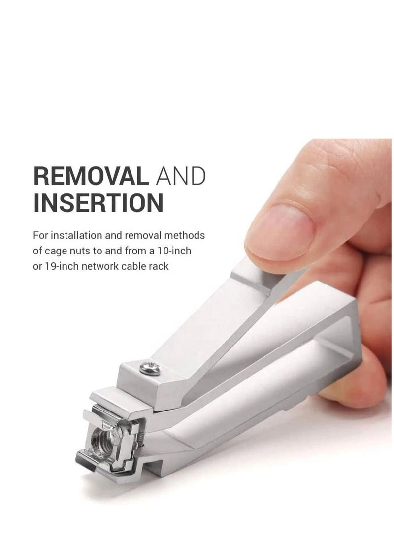 DKURVE® M6 Cage Nuts Tool for Installation Extraction - For Patch Panel Rack Mount - Silver