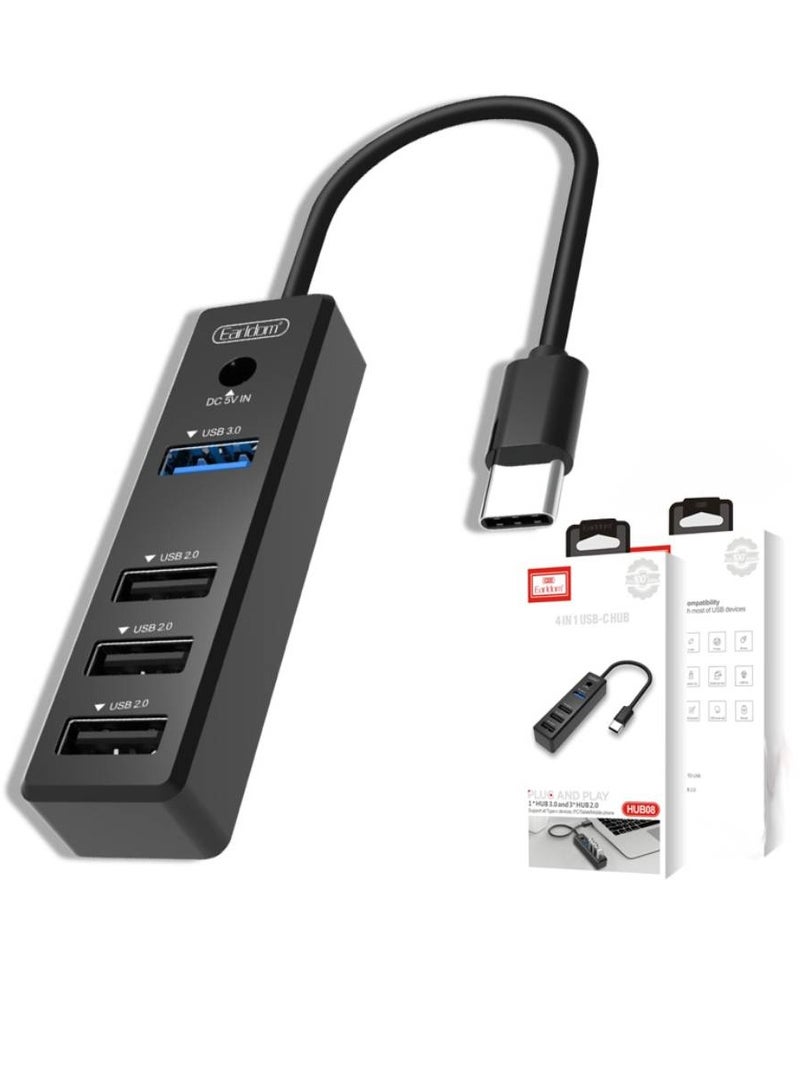 Earldom USB-C To 4 USB 3.0 Charging And Data Sync Hub 4 in 1